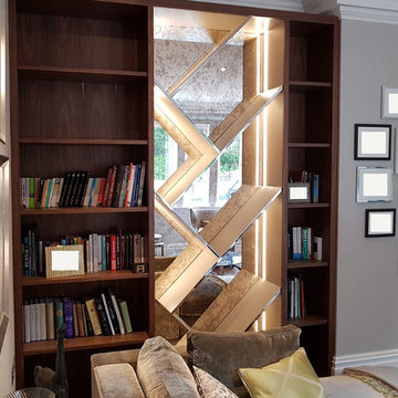 Natural walnut bespoke bookcase
