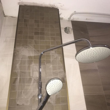 Close up mid construction shower head