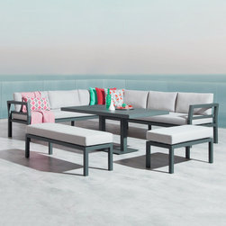 Lavita Furniture - BONDI Outdoor Lounge/Dining Combo - Outdoor Dining Sets