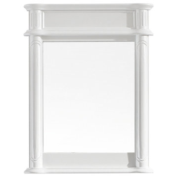 Messina Rectangular Bathroom/Vanity Framed Mirror, White, 30"