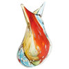 GlassOfVenice Murano Art Glass Sommerso Leaves Vase - Venetian Sunrise