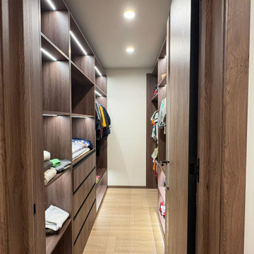 Hallway Built-In Linear Storage Closet – Full Length LED Lit Storage Nook