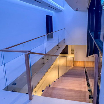 Project #126 | Contemporary Staircases with Integrated LEDs & Glass Railing