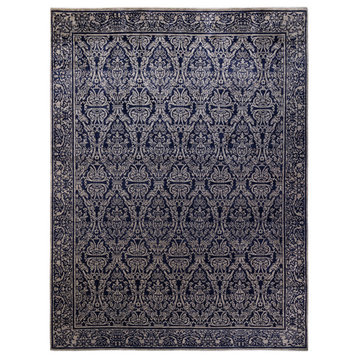Eclectic, One-of-a-Kind Hand-Knotted Area Rug Gray, 9'1"x12'1"