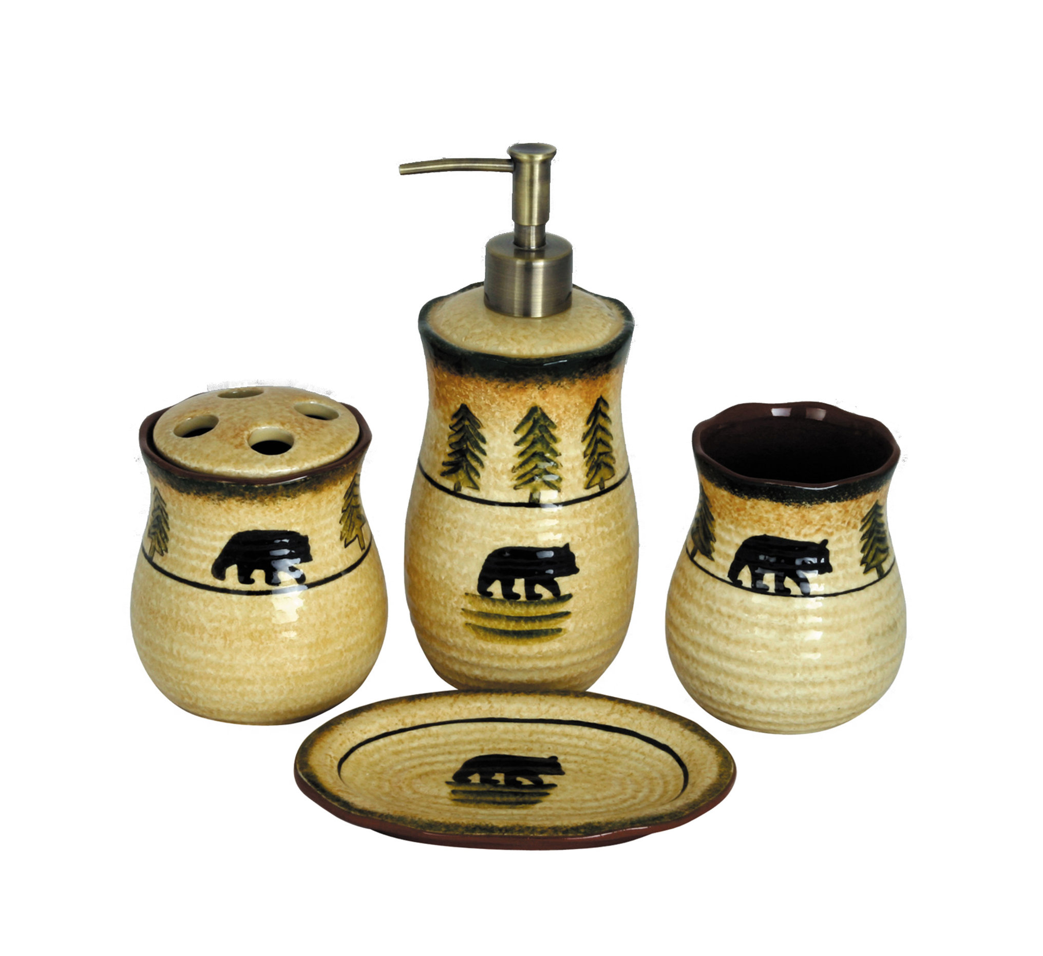 4-Piece Bear Bathroom Set - Rustic - Bathroom Accessory Sets - by HiEnd ...