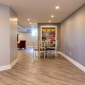 Basement with bedroom, hobby (train) room and gym