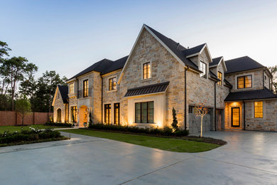 Inspiration for a transitional exterior home remodel in Houston