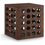 Meridian Furniture - Kinsley Oak Veneer End Table, Brown - Bring your room to life with the unexpected design of this Kinsley brown oak end table. Part art, part functional item that adds convenience to your space, this end table offers a design that instantly commands attention wherever it's used. Multiple cutouts along the sides of this table allow for a fun and unique aesthetic in your room, and its ample top gives you a place to hold magazines, books, remotes, and other items within easy reach of your sofa or couch. A rich brown finish adds modernity to the table's art deco design.