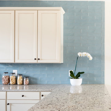 Ridgeview Kitchen with blue tiled wall