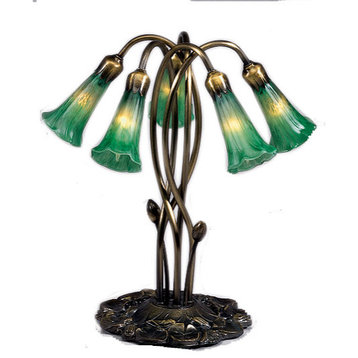 Meyda Tiffany 15386 Stained Glass / Tiffany Table Lamp - Green