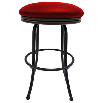 Peyton Fire Red 26inch Counter Height Black Frame Swivel Bar Stool