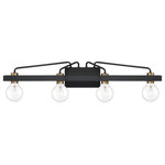 Designers Fountain - Ravella 3 Light Bath, Black, Large - Finished in black and paired with old satin brass accents, Ravella combines modern industrial design with a touch of mid-century flair.