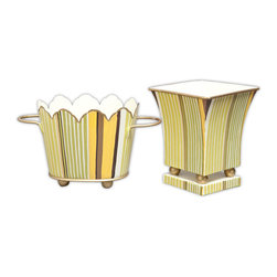 Earthy Stripe Cachepots - Area Rugs