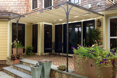 Bronze and Fabric Retractable Awning