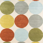 Momeni - Delmar Del-1 Multi, 8'0"x10'0" - Hand-tufted, super-fine, 100% wool rugs provide the perfect medium for The Novogratzes trademark large scale, witty words and phrases, abstract designs and clean lines. Created with bright bold colors, pastels and retro inspired shades of mocha, avocado