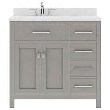 Caroline Parkway 36" Single Bathroom Vanity Set in Gray