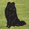 Shetland Sheepdog Garden Art, Black, Garden Stake