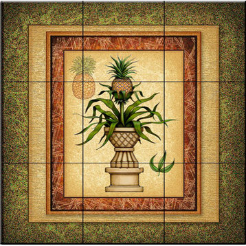 Tile Mural, Pineapple Plant by Dan Morris