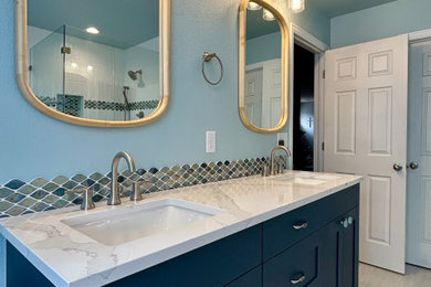 Inspiration for a modern bathroom remodel in Denver