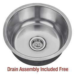Miseno - Miseno MSS17C 16-1/4" Circular Undermount Stainless Steel Bar / - 18 Gauge - Kitchen Sinks