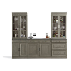 Hunter Modular Collection In Stone Gray - Wine And Bar Cabinets