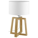 Eglo - Chietino, 1-Light Table Lamp, Natural Finish, White Fabric Shade - Eglo's Chietino family exudes modern-meet-traditional style. This
