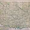 Original Vintage 1940s Oklahoma Map, Framed