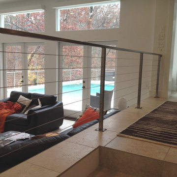 Stainless Steel Cable Railing - Rectangle Tube Top with Square Posts