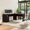 Scranton & Co 72" Contemporary Wood L-Shaped Computer Desk with File in Espresso