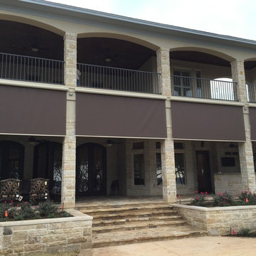 Motorized patio shades