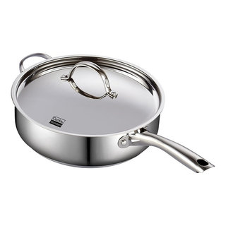 Hascevher Classic 18/10 Stainless Steel StockPot Covered Cookware Induction  Compatible Oven Safe 9 Quart Silver
