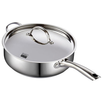 Cooks Standard Classic 5 Quart/11" Stainless Steel Deep Saute Pan With Lid
