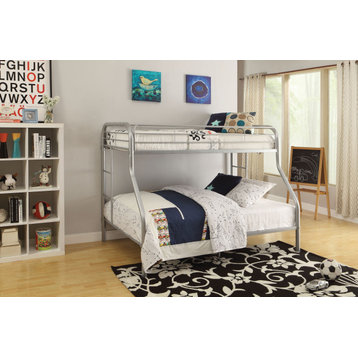 Acme Furniture Tritan, Bunk Bed, Twin/Full Silver 02053SI