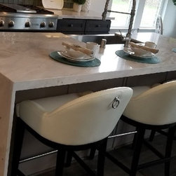 Bianco Da Vinci Marble Kitchen Island - Kitchen Countertops