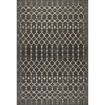 nuLOOM Elora Contemporary Outdoor Area Rug, Charcoal 5'x8'