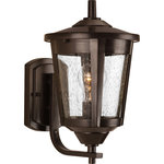 Progress Lighting - Progress Lighting 1-100W Medium Wall Lantern, Antique Bronze - East Haven offers contemporary styling to complement a variety of home styles. Medium wall lantern with clear seeded glass.