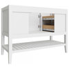 48" Bathroom Vanity With Open Shelf Bottom and 2 Left & Right Drawers, White