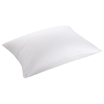 Cottonpure Feather, Cotton Filled Bed Pillow, 500TC Cotton Cover, White, Standar