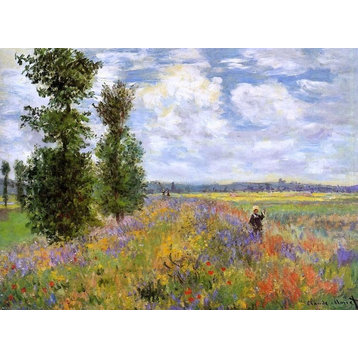 Claude Oscar Monet A Poppy Field- Argenteuil, 21"x28" Wall Decal