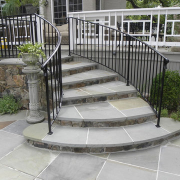 New entrance steps off restored decking