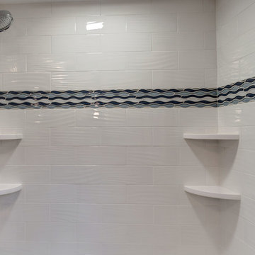 Blue Bathroom with Wave Accent