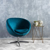 GDF Studio Sphera New Velvet Modern Chair, Dark Teal