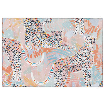 Evamatise Colorful Wild Cats Area Rug, 8'x10'