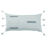 Jaipur Living - Jaipur Living Seloupe Tribal Light Blue/Cream Down Pillow 13"X21" Lumbar - Handmade by weavers in Nagaland, India, the Nagaland collection showcases the traditional loin-loom techniques of the indigenous tribes of the region. The artisan-made Seloupe throw pillow effortlessly combines heritage-rich tribal patterns with a versatile light blue, navy, and cream colorway for a stunning statement in any space. Crafted of soft, finely woven cotton, this pillow brings the global art of Naga textiles to the modern home.