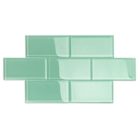 3 X 12 Lagoon Green Glass Subway Tile