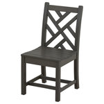 Polywood - Polywood Chippendale Dining Side Chair, Slate Gray - Show off your exquisite sense of style with the POLYWOOD Chippendale Dining Side Chair. When paired with one of our traditional dining tables, this attractive chair adds both elegance and warmth to your outdoor entertaining space. Made in the USA and backed by a 20-year warranty, this durable chair is constructed of solid POLYWOOD lumber that won't splinter, crack, chip, peel or rot. It's also available in several fade-resistant colors, giving it the appearance of painted wood but without all the maintenance wood requires. That means no painting, staining or waterproofingever. You'll also appreciate how good this eco-friendly chair will look over the years as it resists stains, corrosive substances, salt spray and other environmental stresses.