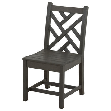 Polywood Chippendale Dining Side Chair, Slate Gray