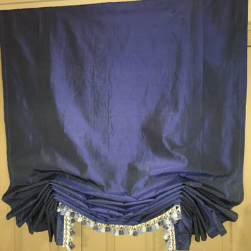 Stationaly silk London Shade with tassel fringe trim
