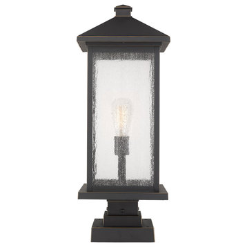 Portland 1 Light Post Light or Accessories, Oil Rubbed Bronze, Clear Beveled