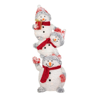 42 Lighted Stacked Snowman Family Outdoor Christmas Decoraton